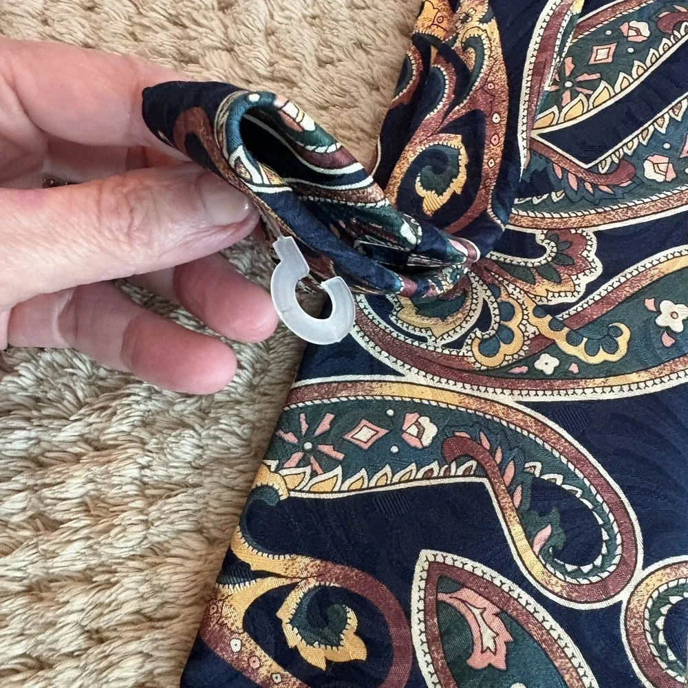 GIVENCHY Luxury Elegant Paisley Blue All Silk Tie Designer Necktie 4